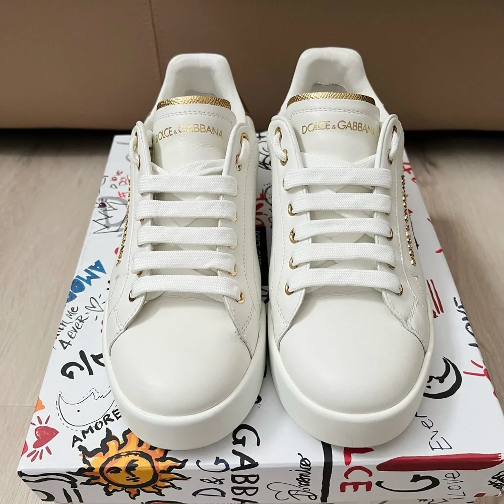 Dolce & Gabbana Portofino Sneakers white gold pearl - Picture 3 of 12